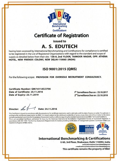 ISO 9001:2015 (QMS) Certificate of Registration